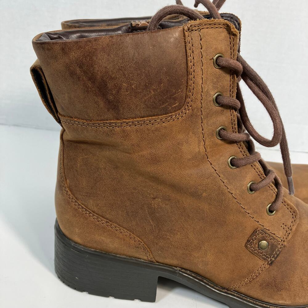Clarks Sz 10 Orinoco Spice Lace-up Combat Boots 6-Eye Brown Nubuck Leather - Picture 7 of 16